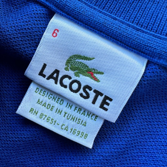 LACOSTE 🐊 Men’s All Cotton ‘Union Jack’ Pique Knit Shirt - Size EU6/US Large - Picture 2 of 12